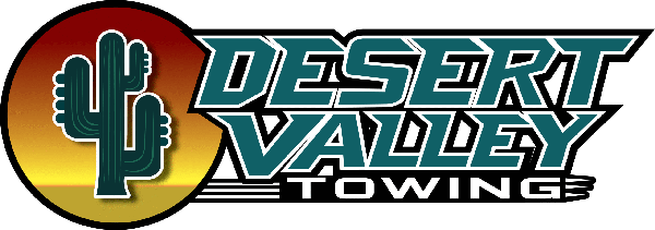 Desert Valley Towing cactus and sunset logo